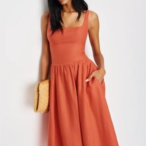 Reformation Janu Linen Midi Dress